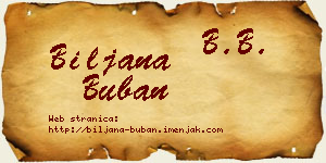 Biljana Buban vizit kartica